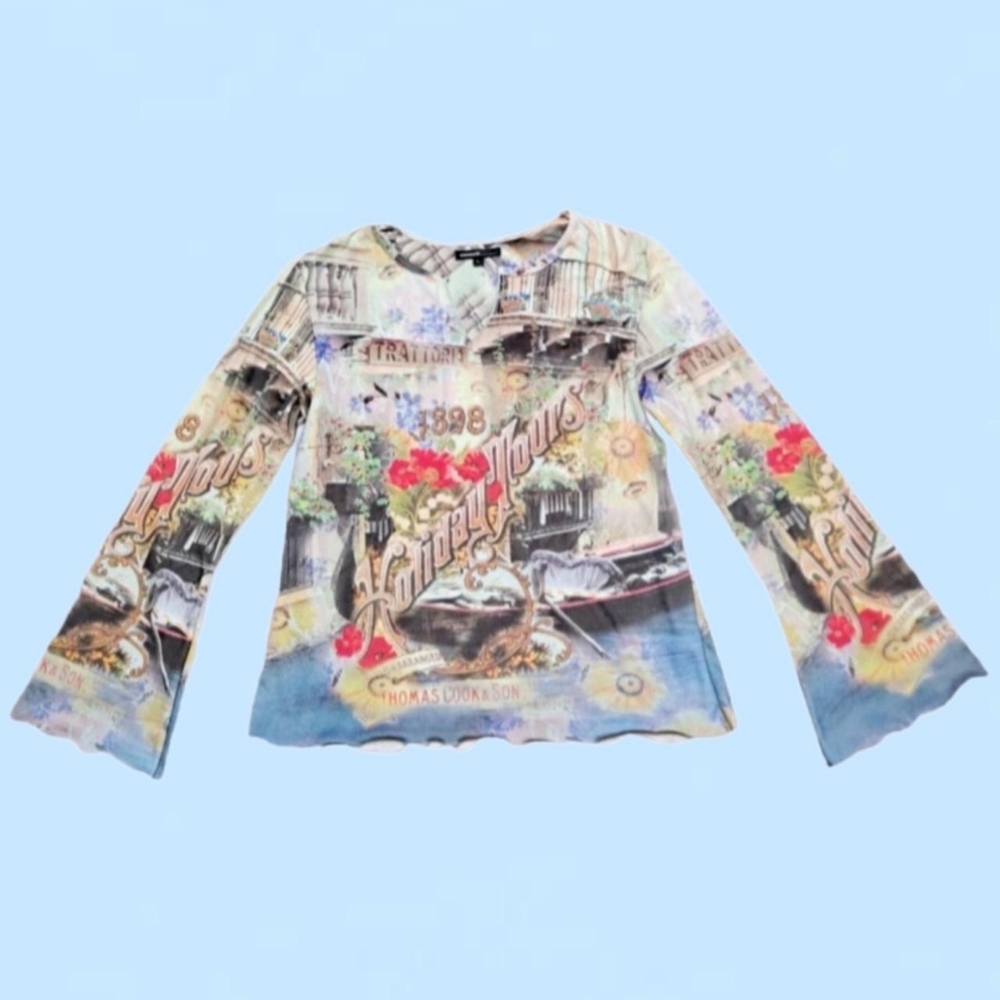 90s Art Nouveau Printed Shirt